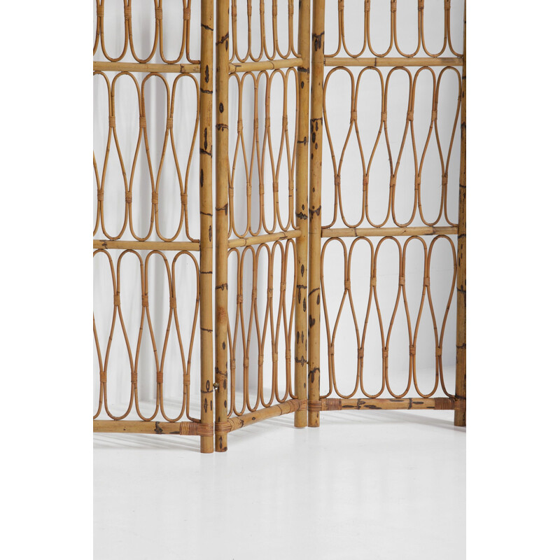 Vintage decorative folding screen from the 50s