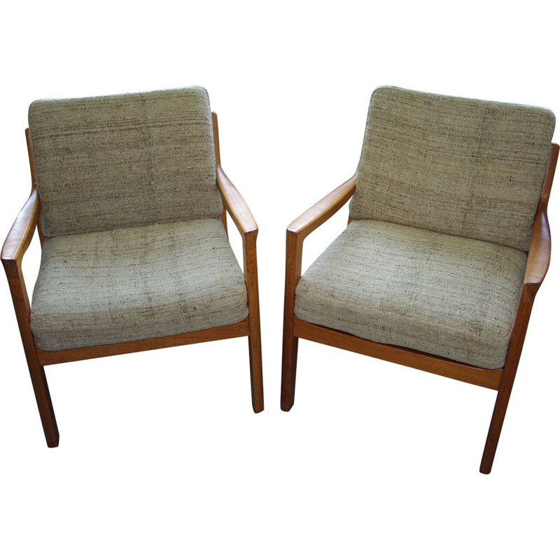 Paar vintage senatorstoelen van Ole Wanchers