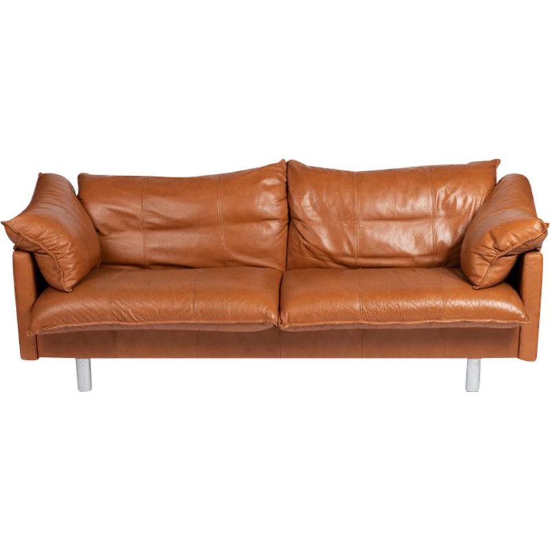 Vintage 2.5 seat leather sofa - Denmark 1970