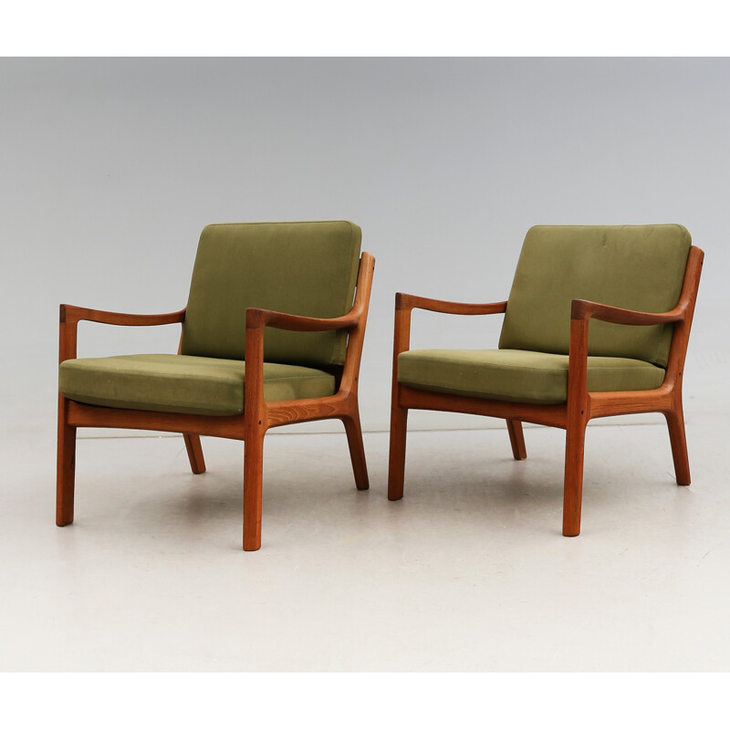 Set of 2 vintage Senator armchairs, France & Son, Ole WANSCHER - 1950s