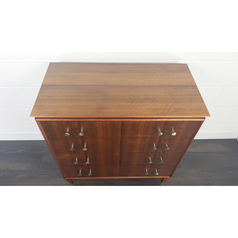 Tallboy vintage palissander ladekast van Gimson en Slater