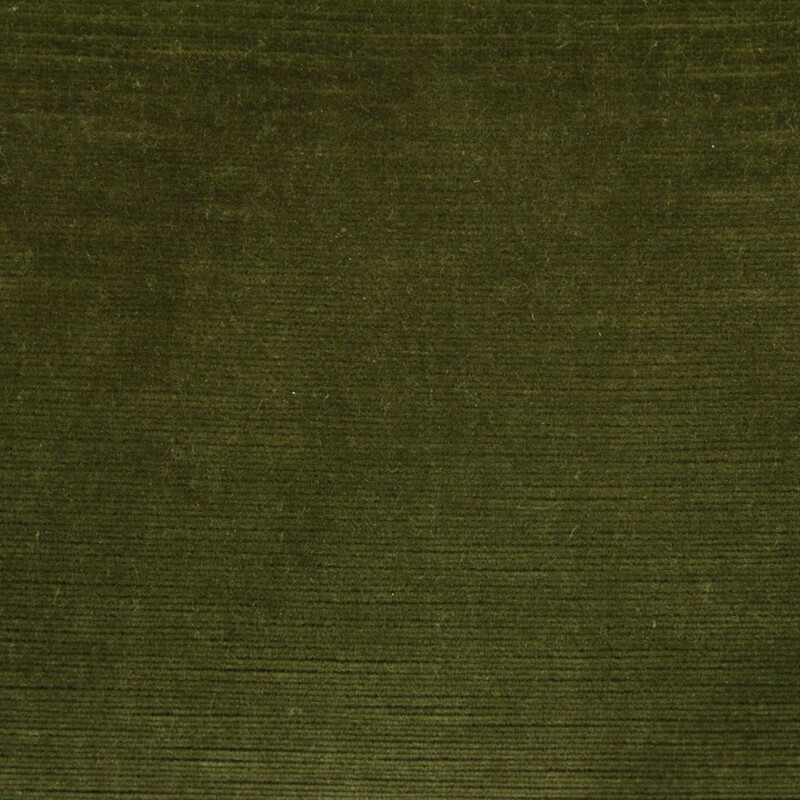 Fauteuil vintage en bois et velours vert