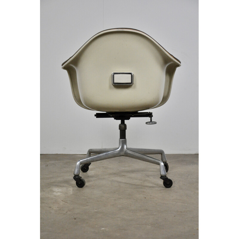 Vintage leather and fiberglass office chair by Charles Eames for Herman Miller