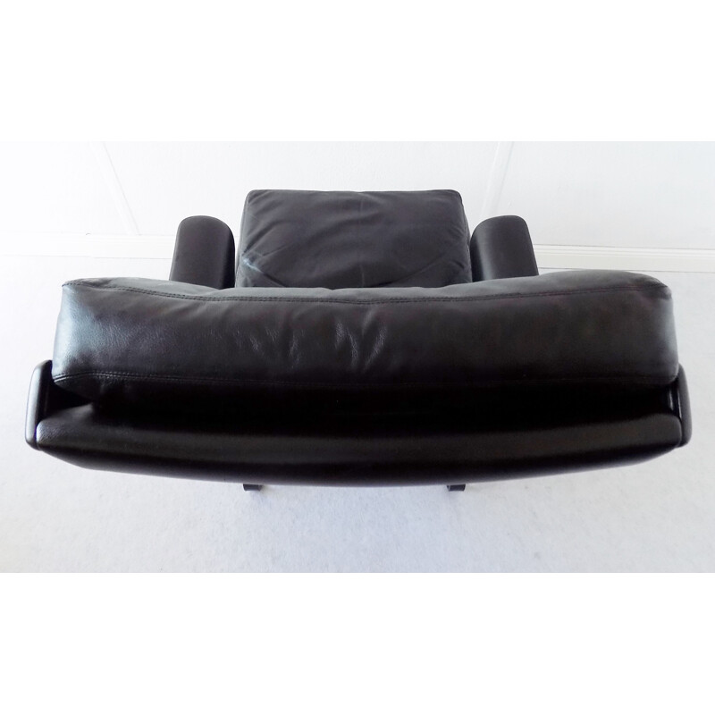 Fauteuil COR Swing vintage en cuir noir