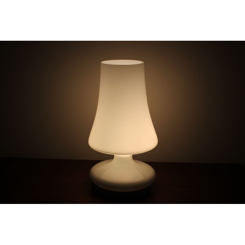 Vintage lamp in white opaline glass by Stefan Tabery