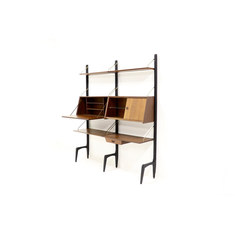 Vintage teak wall unit by Louis van Teeffelen for WeBe