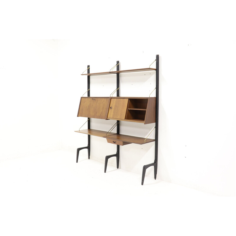 Vintage teak wall unit by Louis van Teeffelen for WeBe