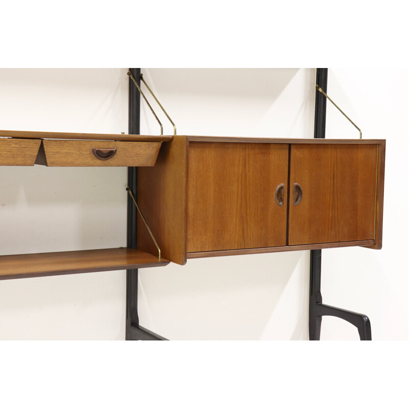 Vintage teak wall unit by Louis van Teeffelen for WeBe