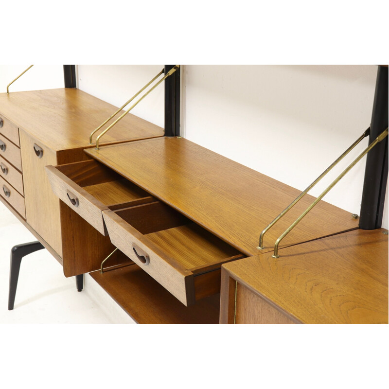 Vintage teak wall unit by Louis van Teeffelen for WeBe