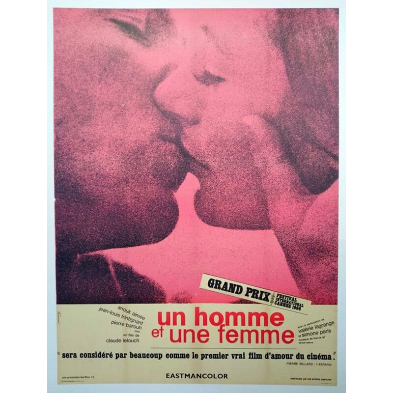 Vintage original poster a man and a woman 1st print 1966