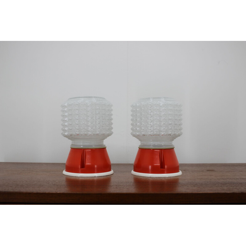 Pair of small table lamps, 1980