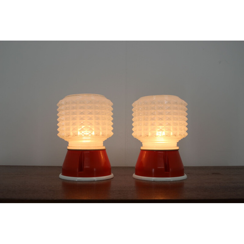 Paar kleine Tischlampen Vintage 1980