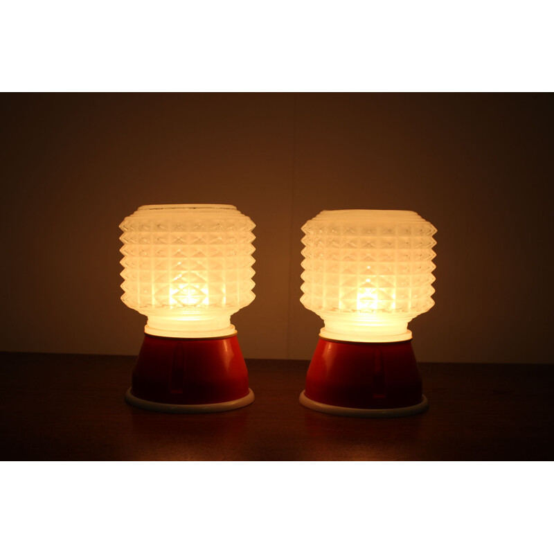 Pair of small table lamps, 1980