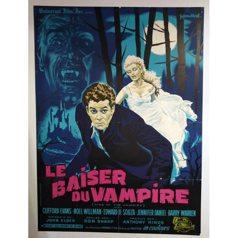 Affiche vintage originale le baiser du vampire