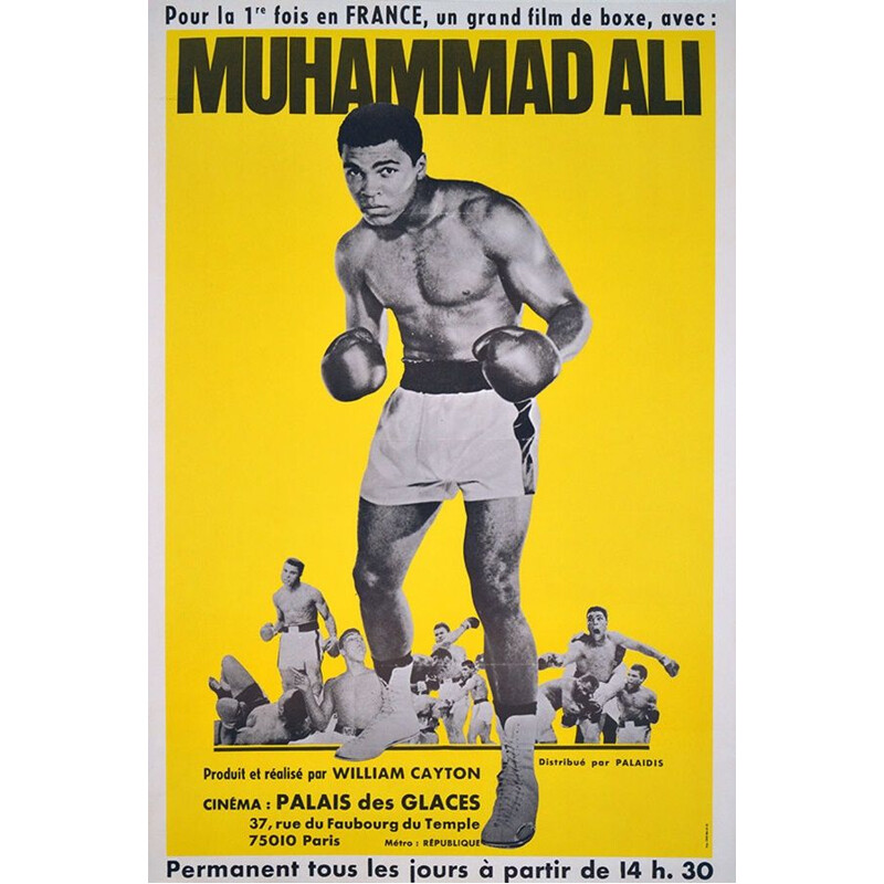 Affiche vintage originale Muhammad Ali boxe 1975