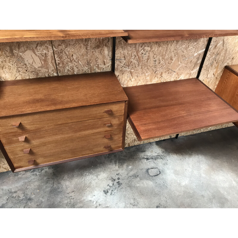 Vintage teak wall library 2 in 1 from 1960
