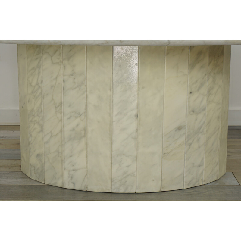 Table basse vintage ovale en marbre, 1970