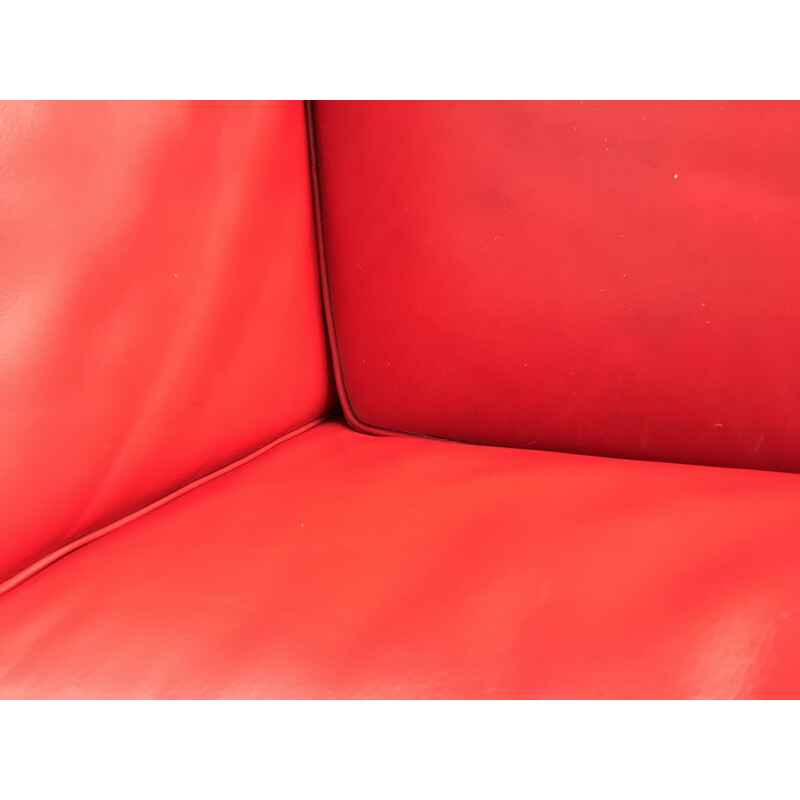 Pair of vintage LC3 red armchairs by Le Corbusier for Cassina