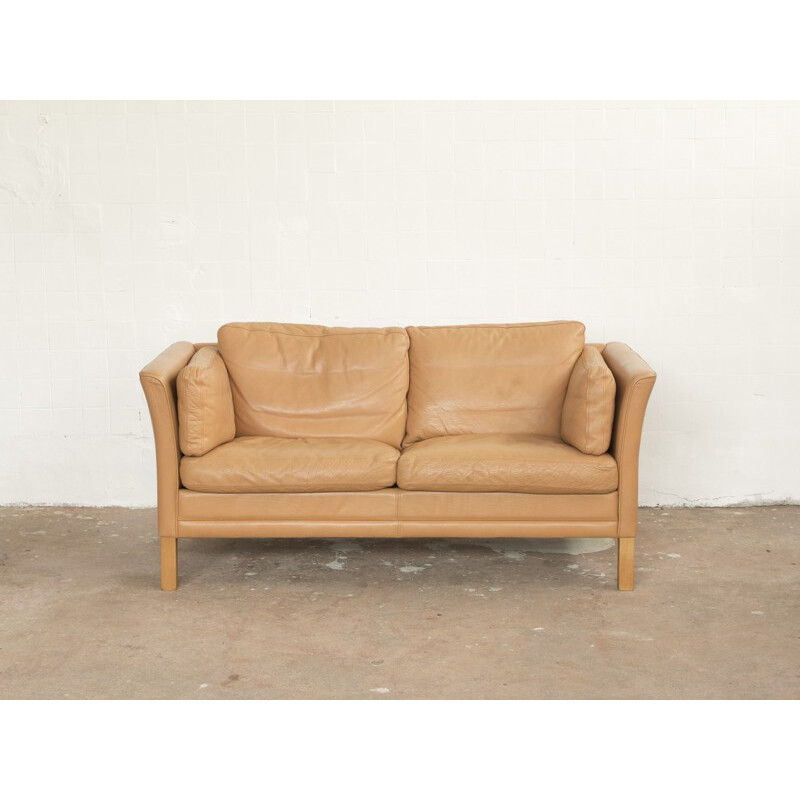 Vintage  2-seater sofa in leather, Mogens HANSEN - 1960s