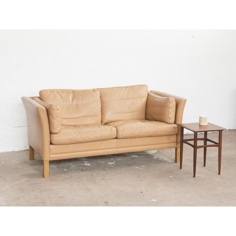 Vintage  2-seater sofa in leather, Mogens HANSEN - 1960s