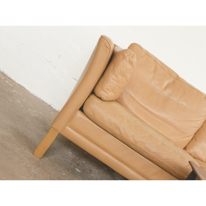 Vintage  2-seater sofa in leather, Mogens HANSEN - 1960s