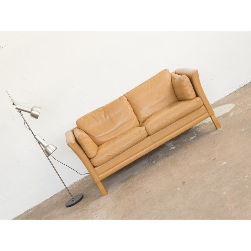 Vintage  2-seater sofa in leather, Mogens HANSEN - 1960s