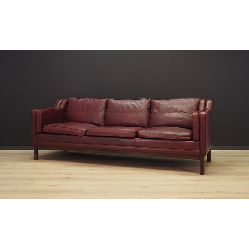 Vintage 3 seater sofa in leather,Denmark,1970