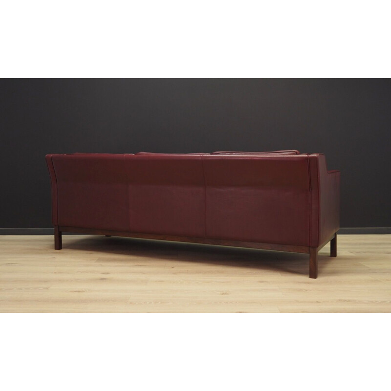 Vintage 3 seater sofa in leather,Denmark,1970