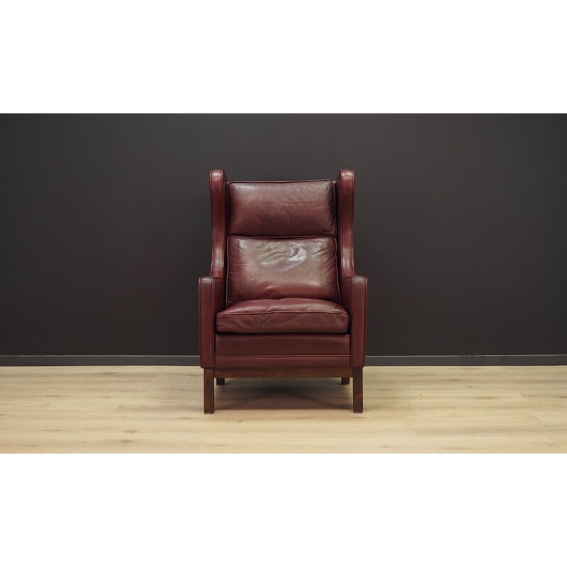 Vintage danish armchair in leather,1970
