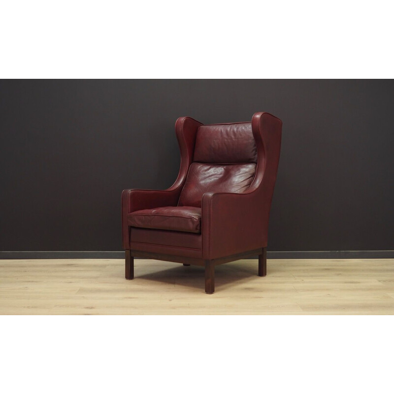 Vintage danish armchair in leather,1970