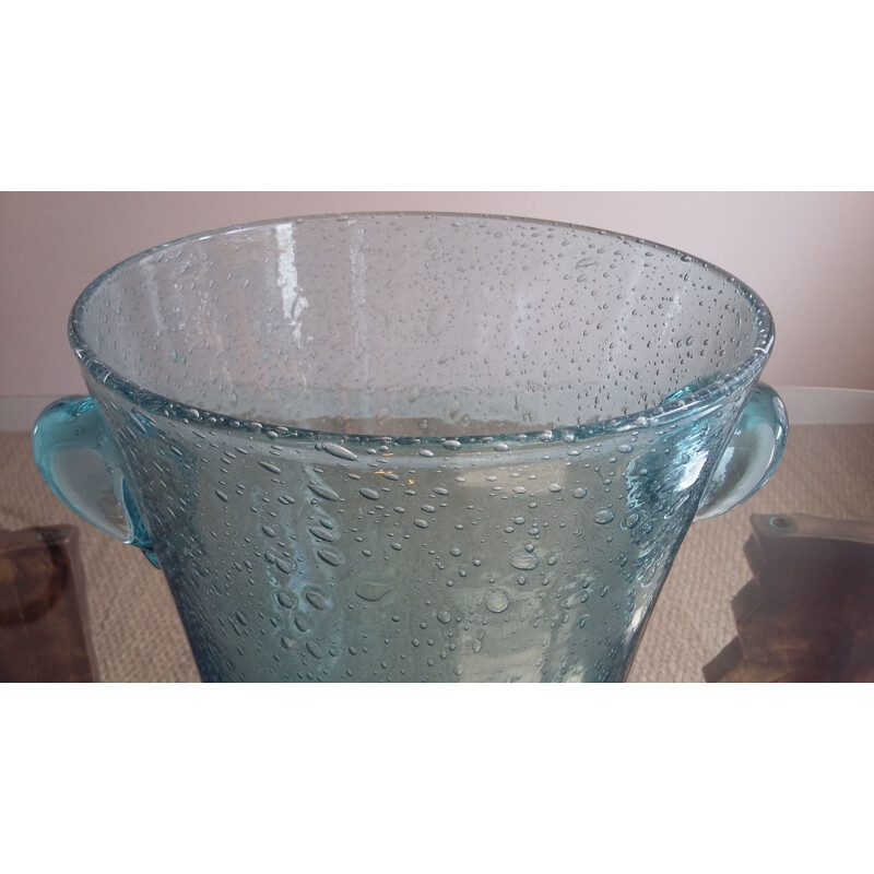 Vintage Biot 1960 bubbled glass champagne bucket