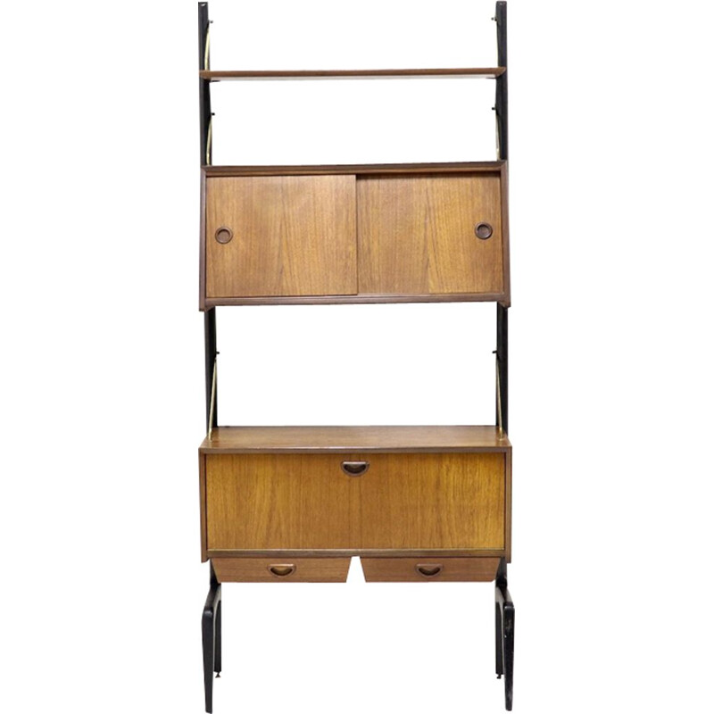 Vintage teak wall unit by Louis van Teeffelen for WeBe