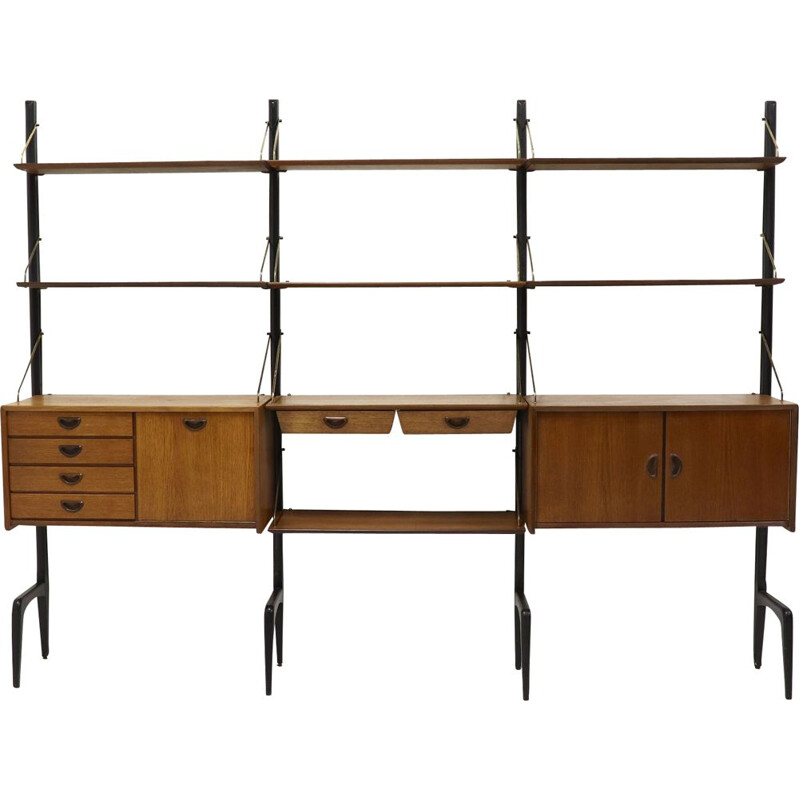 Vintage teak wall unit by Louis van Teeffelen for WeBe