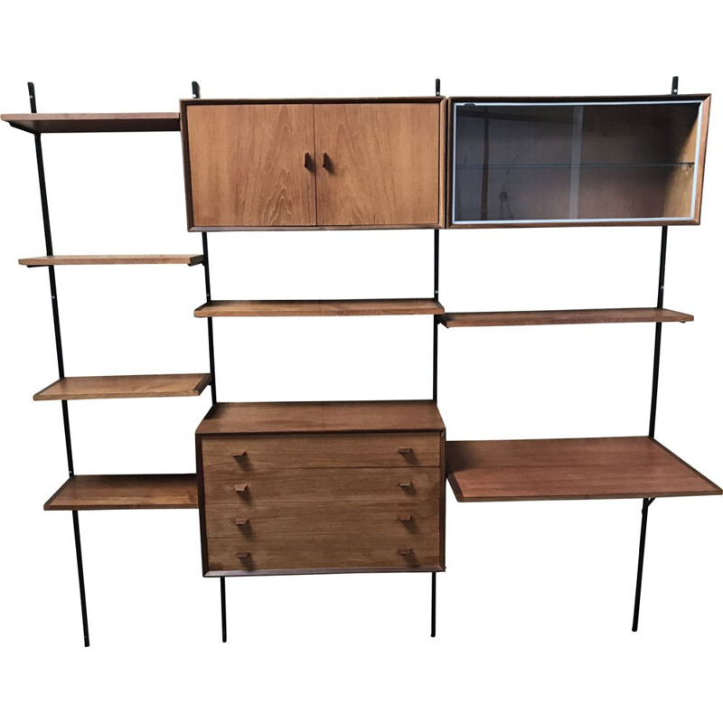 Vintage teak wall library 2 in 1 from 1960