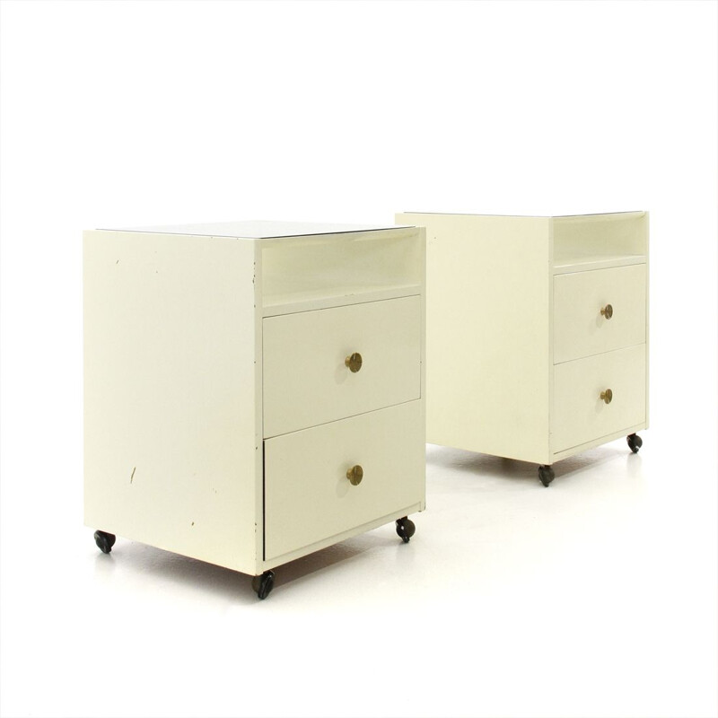 Pair of vintage bedside tables by Carlo de Carli for Sormani, 1950s