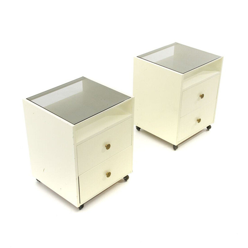 Pair of vintage bedside tables by Carlo de Carli for Sormani, 1950s