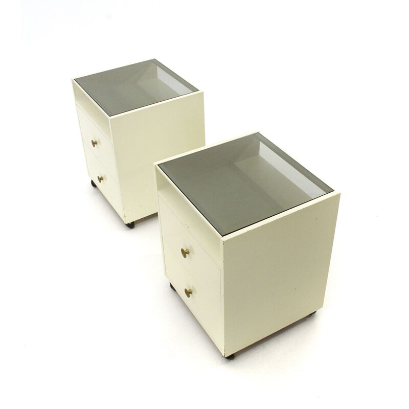 Pair of vintage bedside tables by Carlo de Carli for Sormani, 1950s