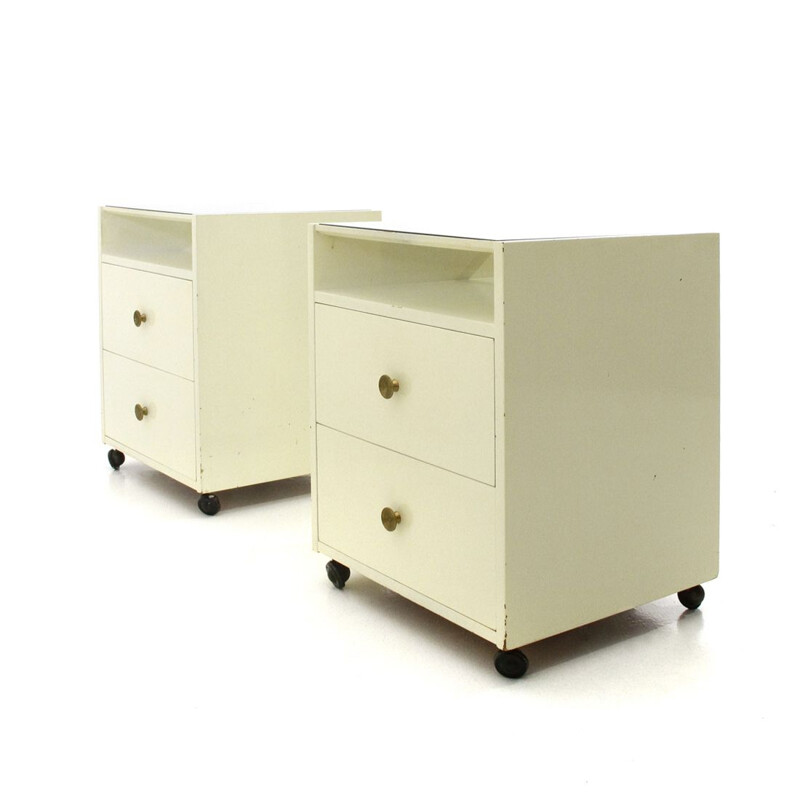 Pair of vintage bedside tables by Carlo de Carli for Sormani, 1950s