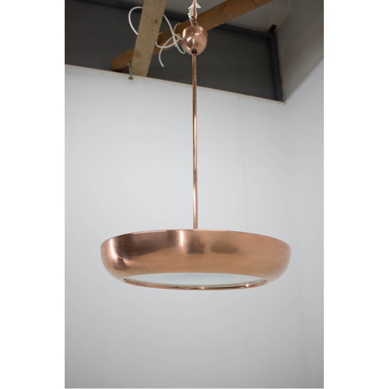 Vintage hanging lamp in brass UFO by Josef Hurka for Napako