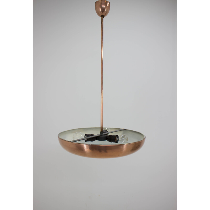 Vintage hanging lamp in brass UFO by Josef Hurka for Napako