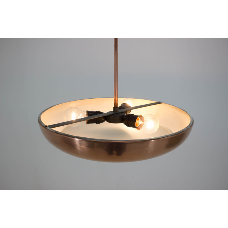 Vintage hanging lamp in brass UFO by Josef Hurka for Napako