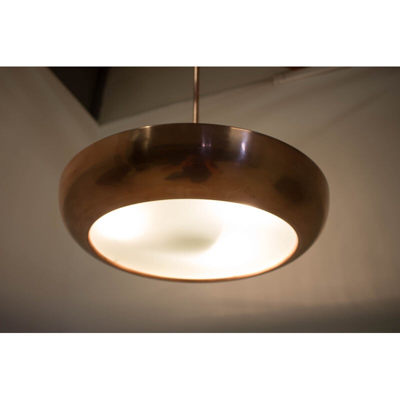 Vintage hanging lamp in brass UFO by Josef Hurka for Napako