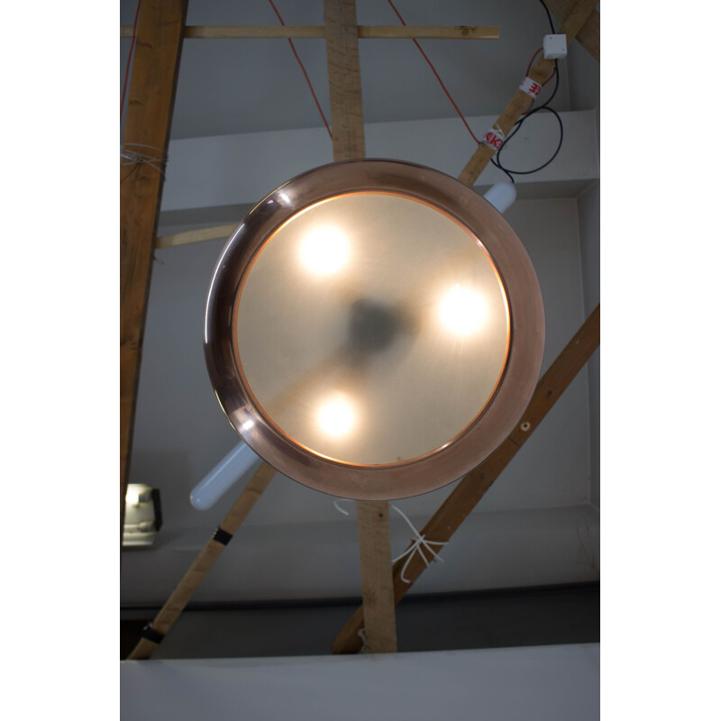 Lámpara de suspensión de latón vintage UFO de Josef Hurka para Napako