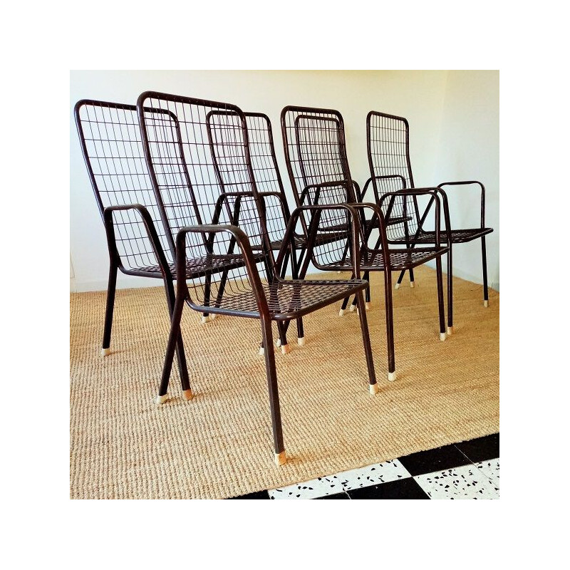 6 vintage "Rio" garden armchairs by Emu,1960