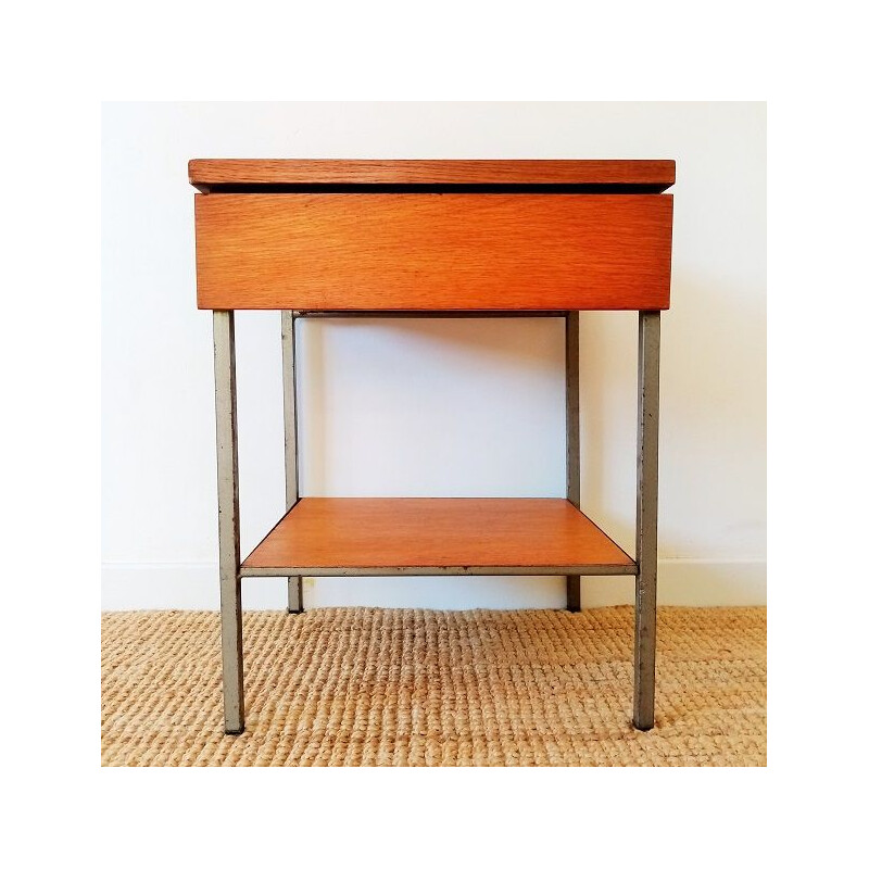 Vintage oak bedside table 1950