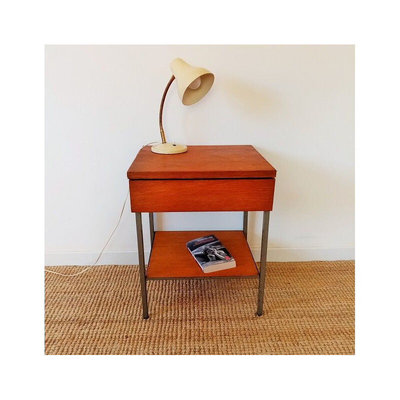 Vintage oak bedside table 1950