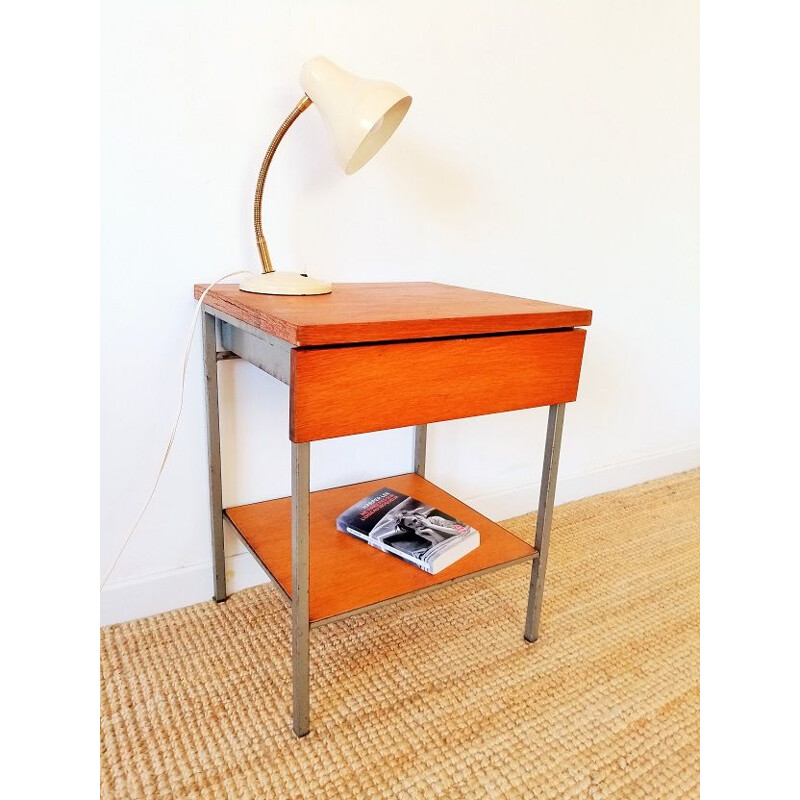 Vintage oak bedside table 1950