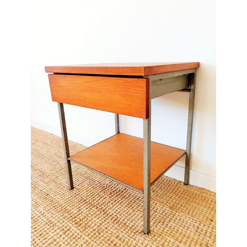 Vintage oak bedside table 1950