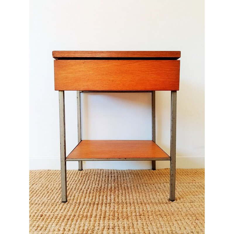 Vintage oak bedside table 1950