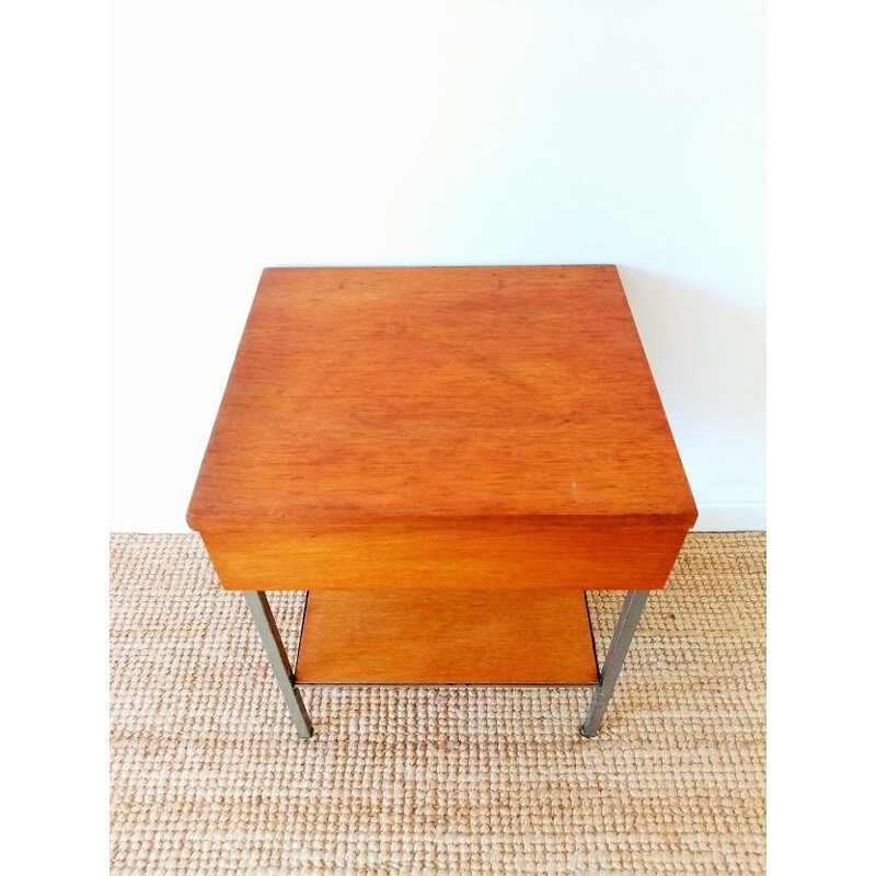 Vintage oak bedside table 1950